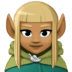 🧝🏾‍♀️ woman elf: medium-dark skin tone display on Facebook